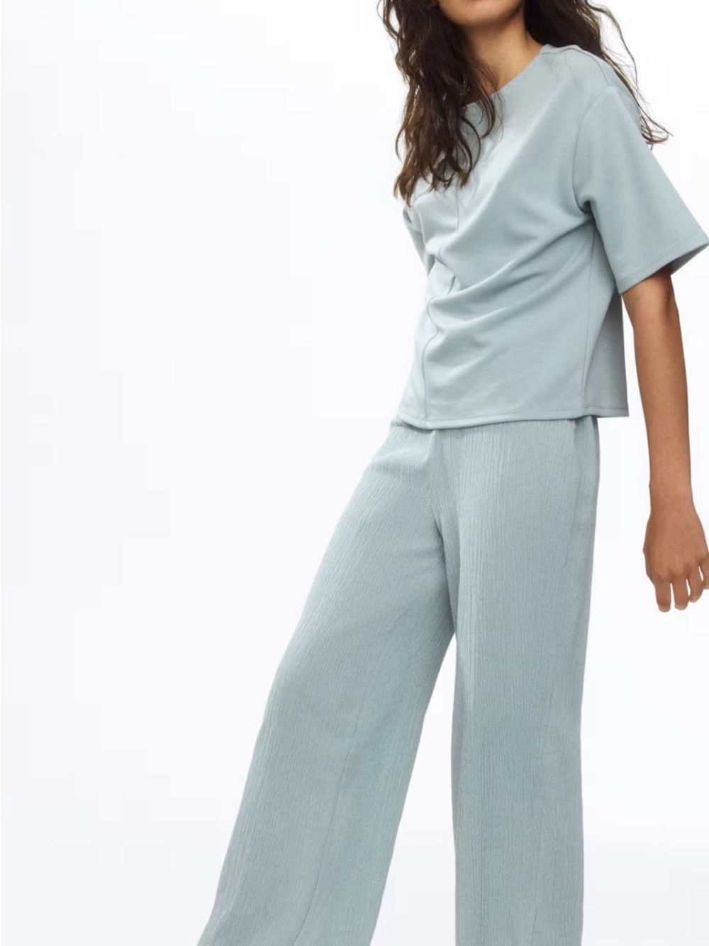 H&M Pale Blue Wide-Leg Jumpsuit Pants
